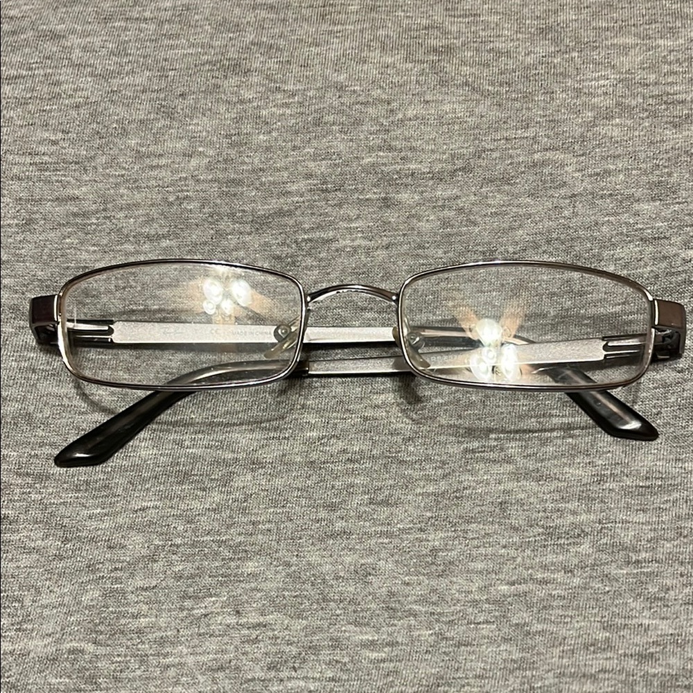 Ray Ban Silver Rectangular Prescription Eyeglasses